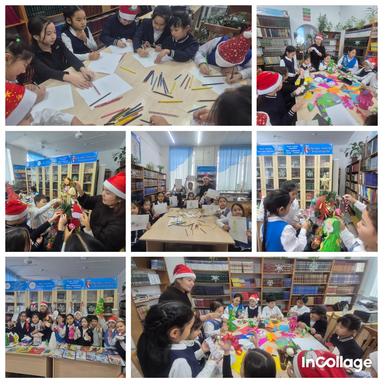 "Бірлік және ынтымақ" айы аясында  3"А" сынып оқушылары № 6 кітапханаға барып "Аяз салған оюлар" тақырыбына сурет салып,  Жаңа жылдық шыршаға ойыншықтар жасап, шыршаны безендірді.